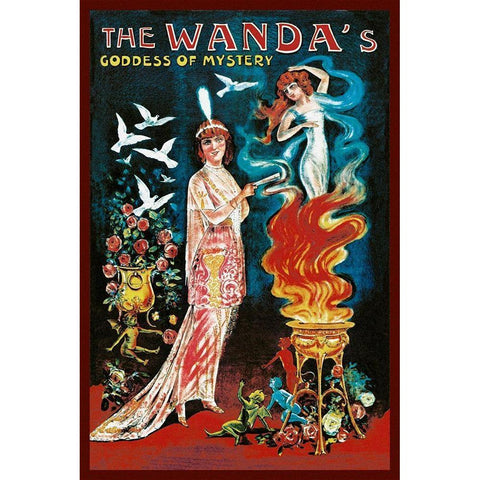 Magicians: Wandas Goddess of Mystery White Modern Wood Framed Art Print by Galice, Louis