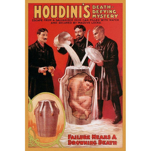 Magicians: Houdinis Death-Defying Mystery Black Modern Wood Framed Art Print with Double Matting by Unknown