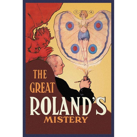 Magicians: Great Rolands Mystery Black Modern Wood Framed Art Print with Double Matting by Strobridge