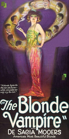 Vintage Film Posters: Blonde Vampire White Modern Wood Framed Art Print with Double Matting by Unknown