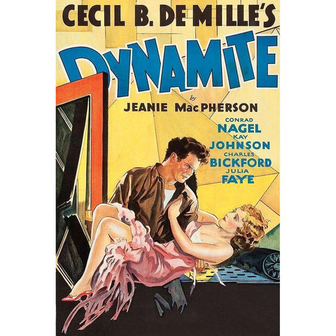 Vintage Film Posters: Dynamite White Modern Wood Framed Art Print by Unknown