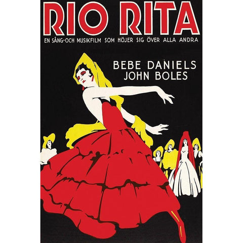 Vintage Film Posters: Rio Rita White Modern Wood Framed Art Print by Unknown