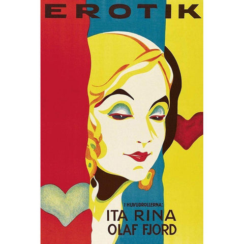 Vintage Film Posters: Seduction Erotik White Modern Wood Framed Art Print by Unknown