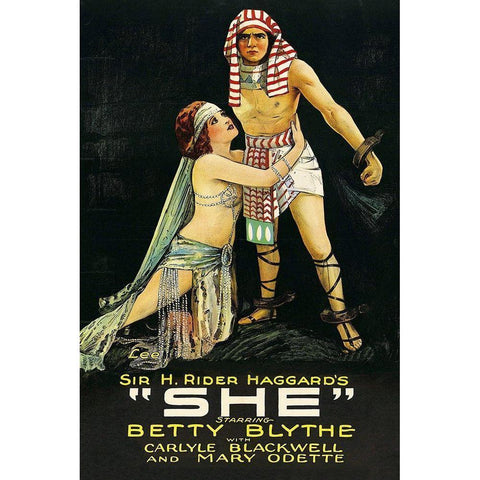 Vintage Film Posters: She Black Modern Wood Framed Art Print with Double Matting by Unknown