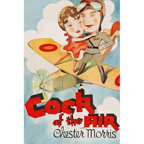 Vintage Film Posters: Cock of the Air Black Modern Wood Framed Art Print with Double Matting by Unknown