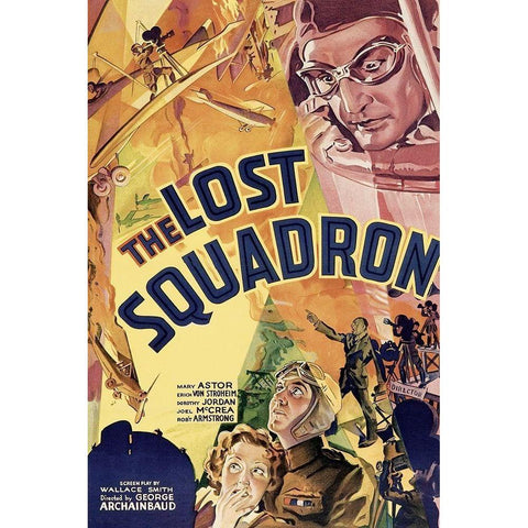 Vintage Film Posters: Lost Squadron White Modern Wood Framed Art Print by Unknown