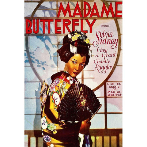 Vintage Film Posters: Madame Butterfly White Modern Wood Framed Art Print by Unknown