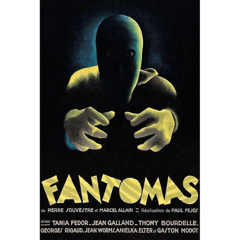 Vintage Film Posters: Phantoms Fantomas Gold Ornate Wood Framed Art Print with Double Matting by Unknown