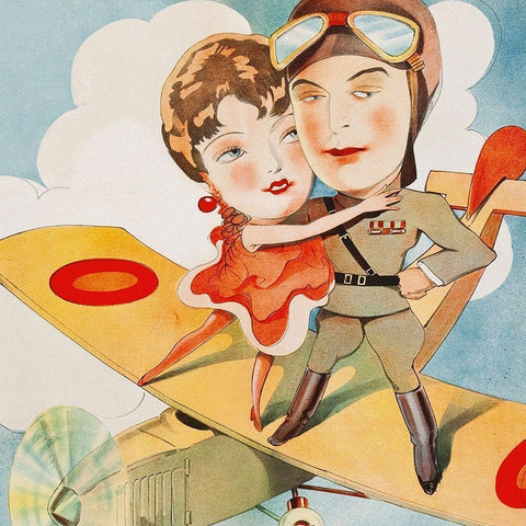 Vintage Film Posters: Cock of the Air - Detail White Modern Wood Framed Art Print by Unknown