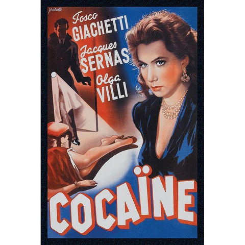 Vintage Vices: Cocaine Black Modern Wood Framed Art Print with Double Matting by Vintage Vices