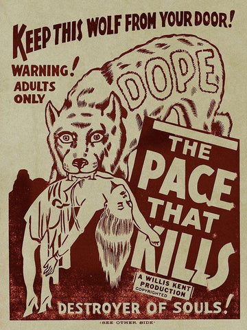 Vintage Vices: Dope: The Pace That Kills Black Ornate Wood Framed Art Print with Double Matting by Vintage Vices