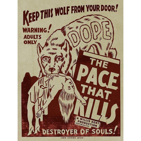 Vintage Vices: Dope: The Pace That Kills Black Modern Wood Framed Art Print with Double Matting by Vintage Vices