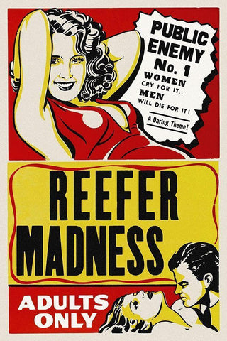 Vintage Vices: Reefer Madness Black Ornate Wood Framed Art Print with Double Matting by Vintage Vices