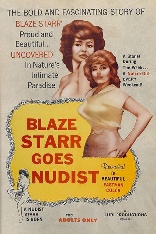 Vintage Vices: Blaze Star Goes Nudist Black Ornate Wood Framed Art Print with Double Matting by Vintage Vices