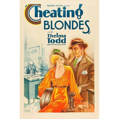 Vintage Vices: Cheating Blondes White Modern Wood Framed Art Print by Vintage Vices