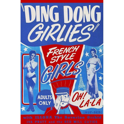 Vintage Vices: Ding Dong Girlies White Modern Wood Framed Art Print by Vintage Vices