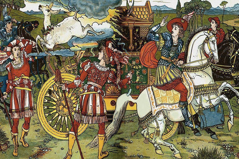 Hind in the Wood - Leap White Modern Wood Framed Art Print with Double Matting by Crane, Walter