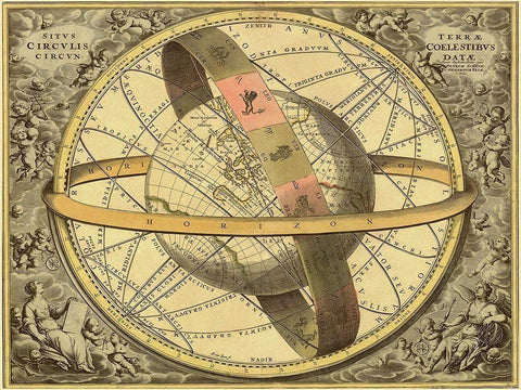 Maps of the Heavens: Circulis Coelestibus White Modern Wood Framed Art Print with Double Matting by Cellarius, Andreas