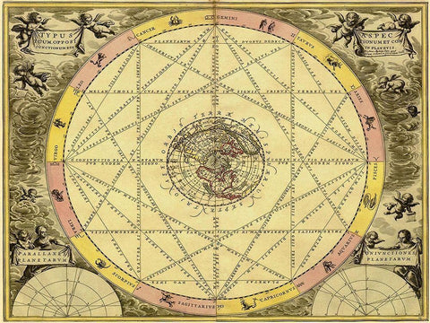 Maps of the Heavens: Typhus Aspec White Modern Wood Framed Art Print with Double Matting by Cellarius, Andreas