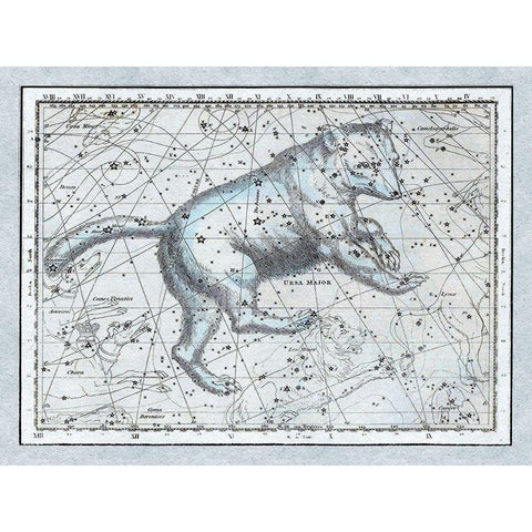 Maps of the Heavens: Ursa Major - The Great Bear Black Modern Wood Framed Art Print with Double Matting by Jamieson, Alexander