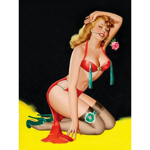 Mid-Century Pin-Ups - Beauty Parade Magazine - Rose Gold Ornate Wood Framed Art Print with Double Matting by Driben, Peter