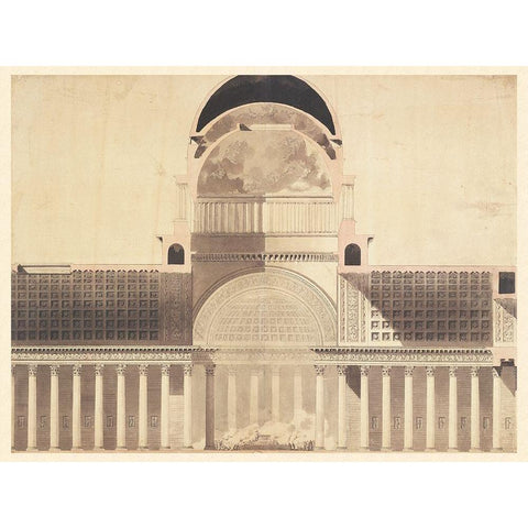 Architectural Project for the Church of the Madeleine, 1777 - 1785 White Modern Wood Framed Art Print by Boullee, Etienne-Louis