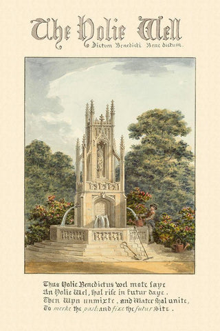 The Holie Well, 1813 Black Ornate Wood Framed Art Print with Double Matting by Repton, Humphry