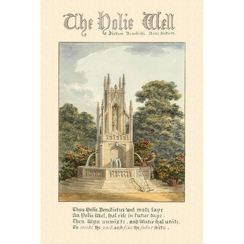 The Holie Well, 1813 Black Modern Wood Framed Art Print by Repton, Humphry