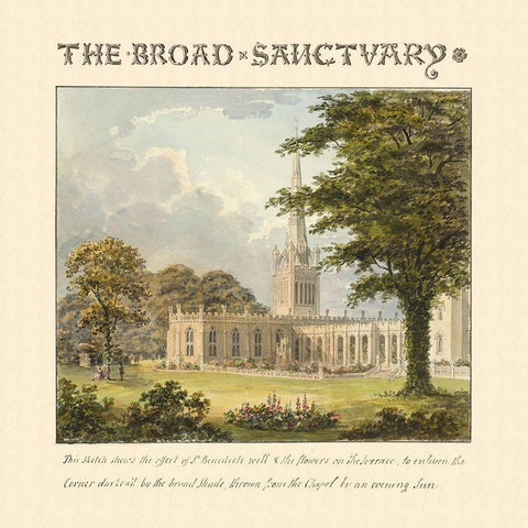 The Broad Sanctuary, 1813 Black Modern Wood Framed Art Print by Repton, Humphry