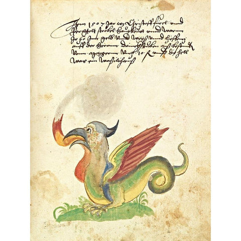 Civic festival of the Nuremberg Schembartlauf - Dragon Float Black Modern Wood Framed Art Print with Double Matting by German 16th Century