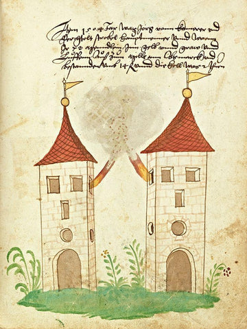 Civic festival of the Nuremberg Schembartlauf - Towers Black Ornate Wood Framed Art Print with Double Matting by German 16th Century