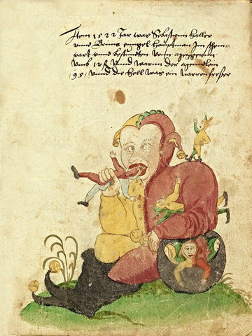 Civic festival of the Nuremberg Schembartlauf - Giant White Modern Wood Framed Art Print with Double Matting by German 16th Century