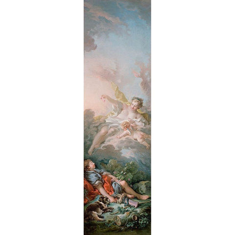 Aurora and Cephalus Gold Ornate Wood Framed Art Print with Double Matting by Boucher, Francois