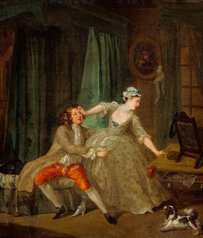 Before Black Ornate Wood Framed Art Print with Double Matting by Hogarth, William