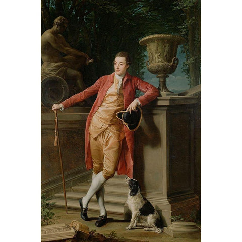 Portrait of John Talbot, later 1st Earl Talbot Gold Ornate Wood Framed Art Print with Double Matting by Batoni, Pompeo Girolamo