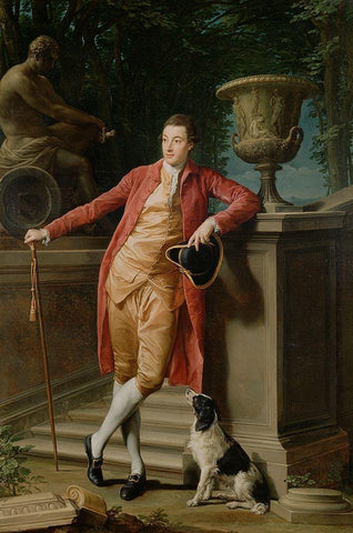 Portrait of John Talbot, later 1st Earl Talbot White Modern Wood Framed Art Print with Double Matting by Batoni, Pompeo Girolamo