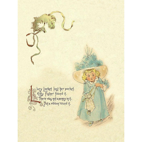 Nursery Rhymes: Lucy Locket White Modern Wood Framed Art Print by Humphrey, Maud