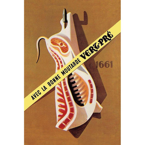 Pigs and Pork: Hooked Pork Black Modern Wood Framed Art Print by Advertisement