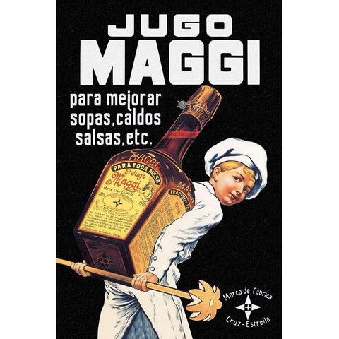 Cooks: Jugo Maggi White Modern Wood Framed Art Print by Advertisement