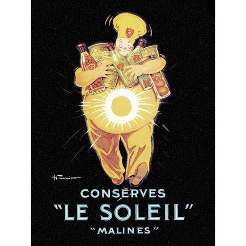 Cooks: Le Soleil White Modern Wood Framed Art Print by Fournier, Hy