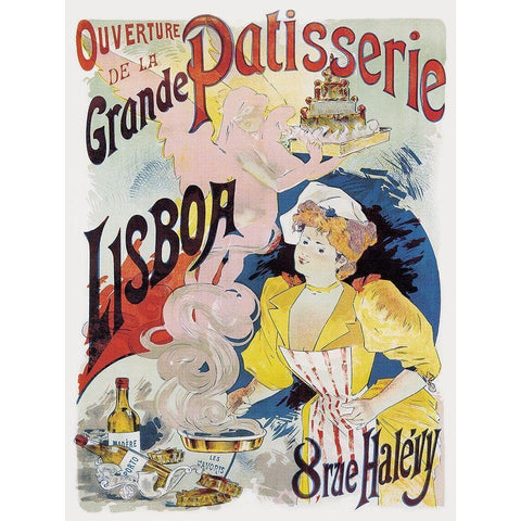 Cooks: Grande Patisserie Lisboa Black Modern Wood Framed Art Print with Double Matting by Gesmar, Charles