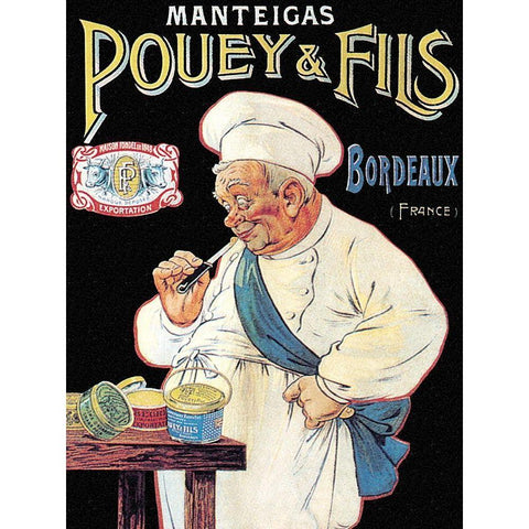 Cooks: Manteigas Pouey and Fils White Modern Wood Framed Art Print by Oge, Eugene