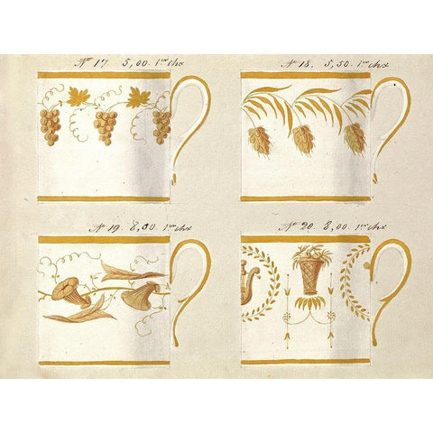 Quatre tasses du 1er choix, ca. 1800-1820 Black Modern Wood Framed Art Print by Honore