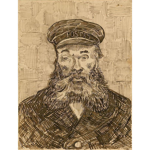 Portrait of Joseph-Ã‰tienne Roulin Gold Ornate Wood Framed Art Print with Double Matting by van Gogh, Vincent