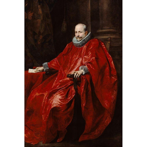 Portrait of Agostino Pallavicini Black Modern Wood Framed Art Print by Van Dyck, Anthony