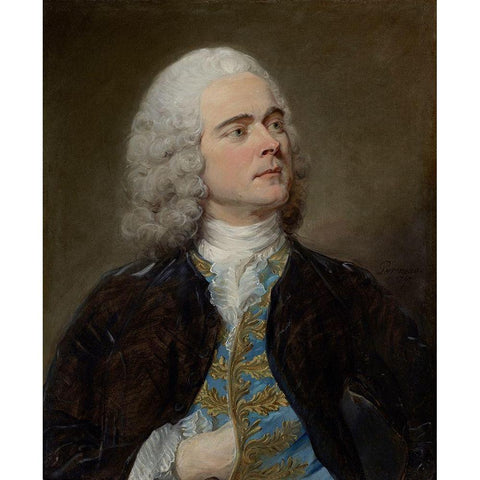 Charles-Francois Pinceloup de la Grange White Modern Wood Framed Art Print by Perronneau, Jean-Baptiste