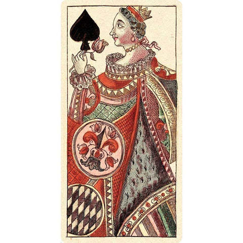 Queen of Spades (Bauern Hochzeit Deck) Black Modern Wood Framed Art Print by Gobl, Andreas Benedictus