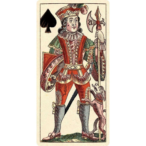 Knave of Spades (Bauern Hochzeit Deck) Black Modern Wood Framed Art Print with Double Matting by Gobl, Andreas Benedictus