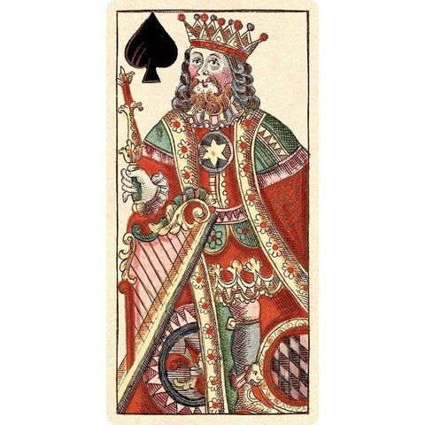 King of Spades (Bauern Hochzeit Deck) Black Modern Wood Framed Art Print by Gobl, Andreas Benedictus