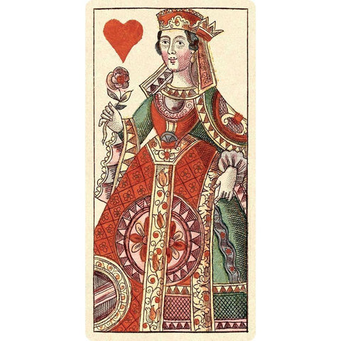 Queen of Hearts (Bauern Hochzeit Deck) White Modern Wood Framed Art Print by Gobl, Andreas Benedictus